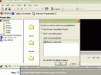 Tela de Microsoft Producer for PowerPoint 2002