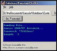 Tela de Database Password Sleuth