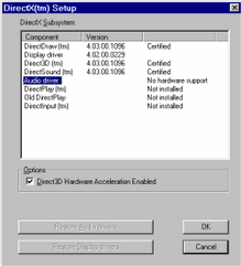 Tela de Microsoft DirectX 8.1 - USA - NT/2000