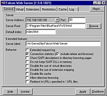 Tela de Falcon Web server (Standard Edition)