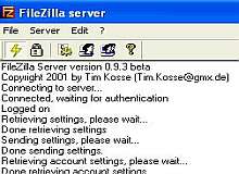 Tela de FileZilla Server
