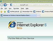 Tela de Microsoft Internet Explorer 8