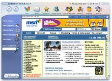 Tela de MSN Explorer em português