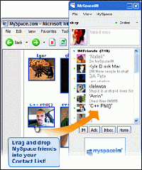 Tela de MySpaceIM with Skype
