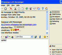 Tela de Winpopup LAN Messenger