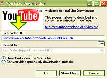Tela de YouTube Downloader