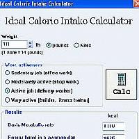 Tela de Ideal Calorie Intake Calculator