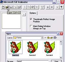 Tela de Microsoft GIF Animator