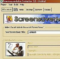 Tela de ScreensaverMaker 2.0 TE