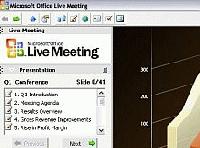 Tela de Microsoft Live Meeting