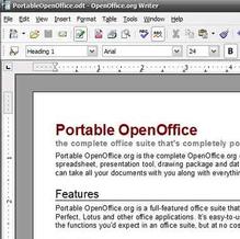 Tela de OpenOffice.org Portable 