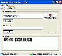 Tela de vCaller ID Basic v 1.0.0.r