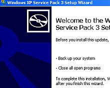 Tela de Windows XP Service Pack 3 Release Candidate (Em Alemão)