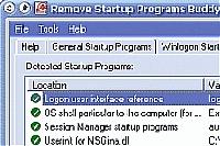 Tela de Remove Startup Programs Buddy 2.1