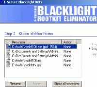 Tela de F-Secure Blacklight Rootkit Elimination Beta