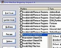 Tela de Free Window Registry Repair