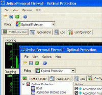 Tela de Jetico Personal Firewall