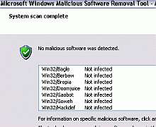 Tela de Windows Malicious Software Removal Tool