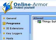 Tela de Online Armor