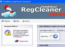 Tela de TweakNow RegCleaner Standard