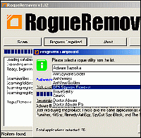 Tela de Rogue Remover