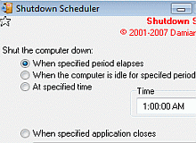 Tela de SDS (Shutdown Scheduler)