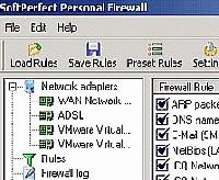 Tela de SoftPerfect Personal Firewall