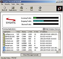 Tela de Sygate Personal Firewall 5.6