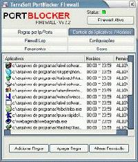 Tela de TerraSoft PortBlocker Firewall