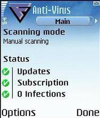 Tela de F-Secure Mobile Anti-Virus for Nokia 9300, 9300i, 9500