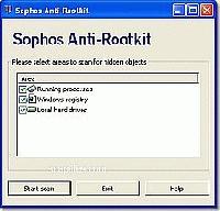 Tela de Sophos Anti-Rootkit