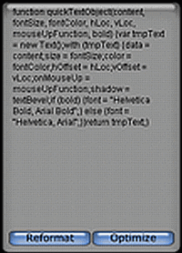 Tela de Javascript Code Reformatter