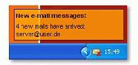 Tela de POP3Notifier
