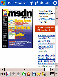 Tela de CHM eBook Reader Dev Edition for Pocket PC