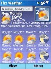 Tela de Fizz Weather 2.3