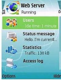 Tela de Mobile Web Server