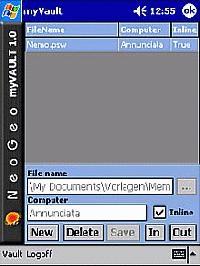 Tela de myVault .NET