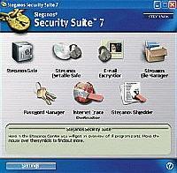 Tela de Steganos Security Suite™ 7