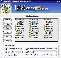 Tela de Webmaster Password Generator (WPG)